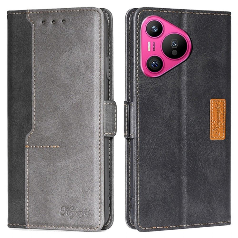 Kožený Kryt Huawei Pura 70 Dvoubarevné Retro