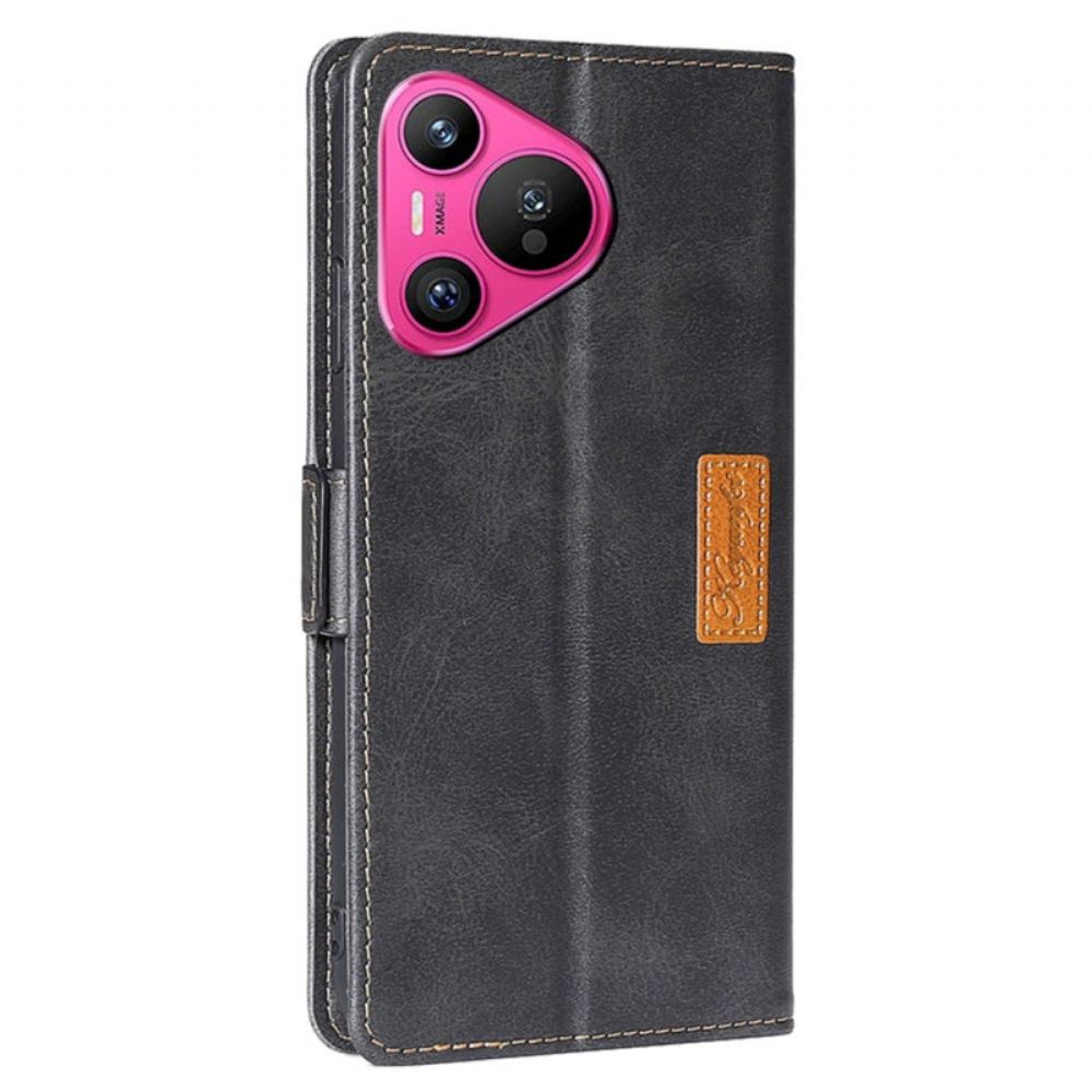 Kožený Kryt Huawei Pura 70 Dvoubarevné Retro