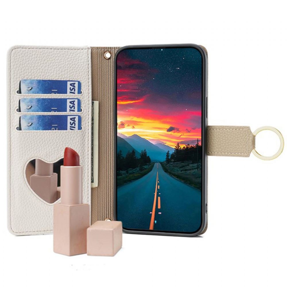 Kožený Kryt Huawei Pura 70 Zrcadlo A Řetěz