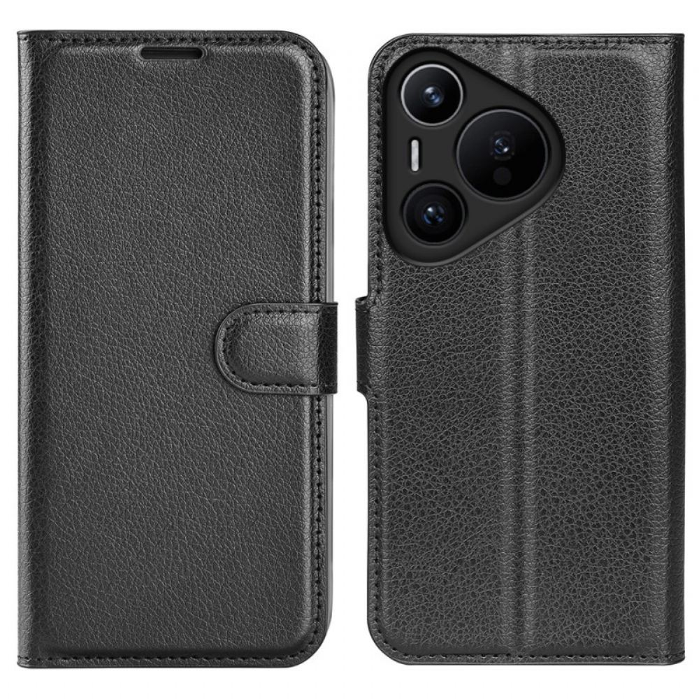 Kožený Kryt Na Huawei Pura 70 Klasická Umělá Kůže Litchi