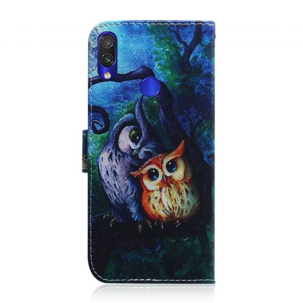 Flipové Pouzdro Na Xiaomi Redmi Note 7 Malování Sov