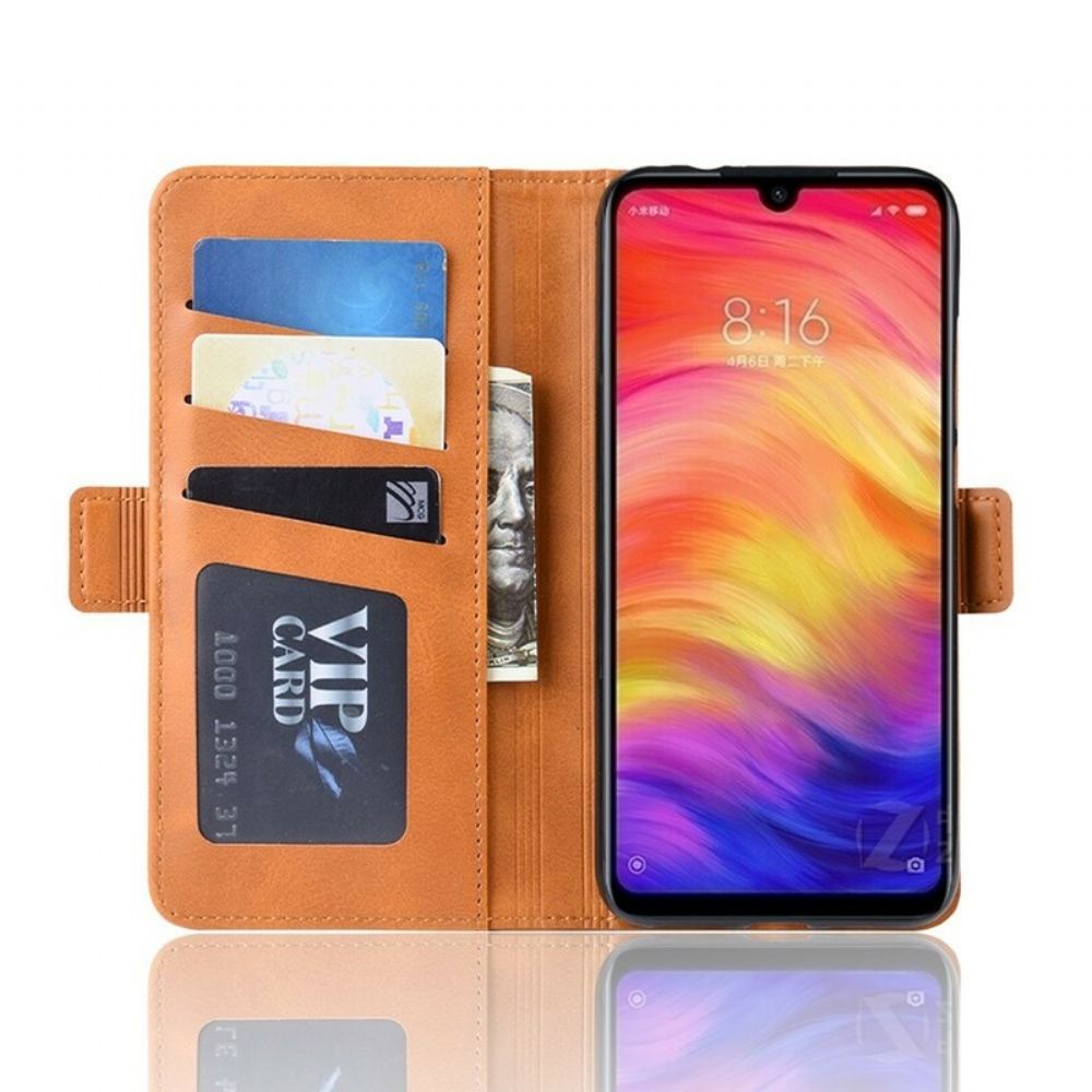 Kožené Pouzdro Na Xiaomi Redmi Note 7 Flipové Pouzdro Dvojitá Klapka