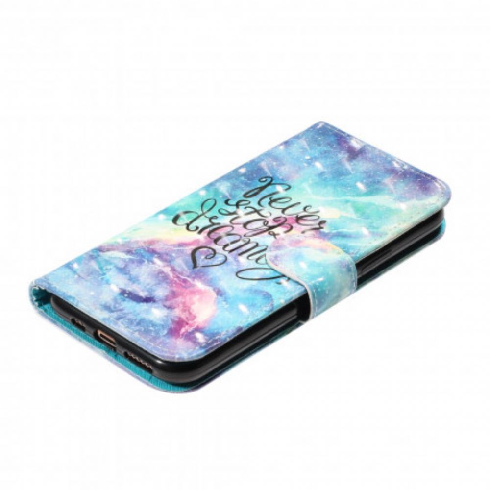 Flipové Pouzdro Na iPhone 11 Pro Max Nikdy Nepřestávejte S Lanyardem