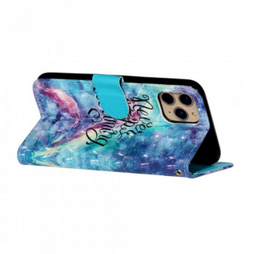 Flipové Pouzdro Na iPhone 11 Pro Max Nikdy Nepřestávejte S Lanyardem