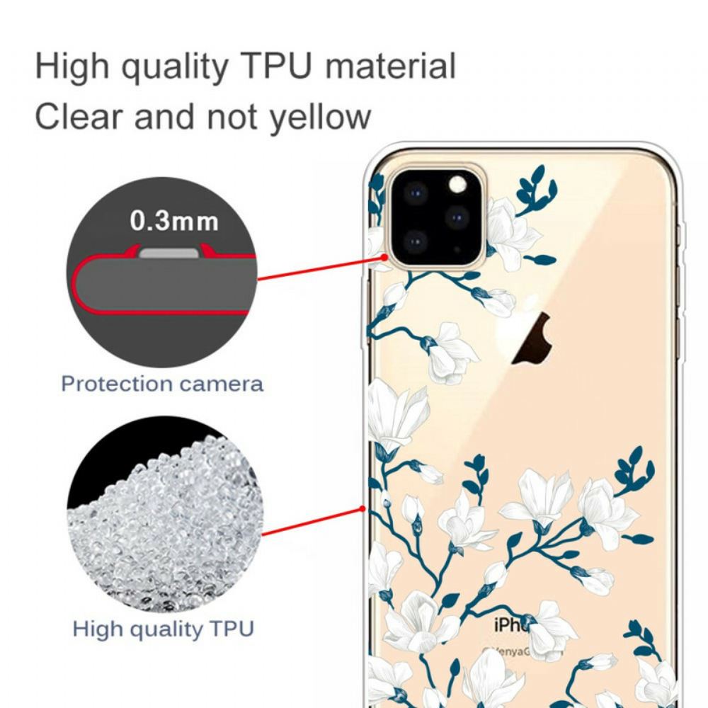 Kryt Na iPhone 11 Pro Max Bílé Květy