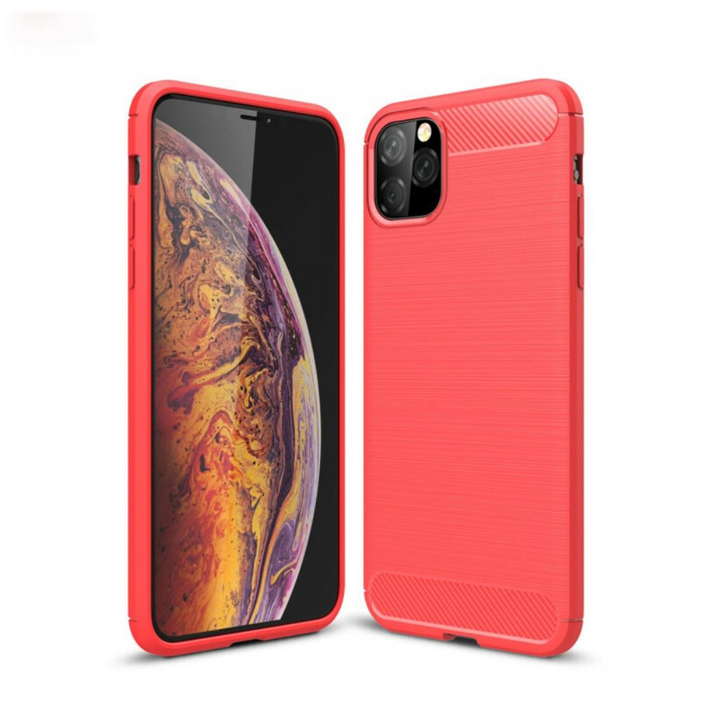 Kryt Na iPhone 11 Pro Max Kartáčované Uhlíkové Vlákno