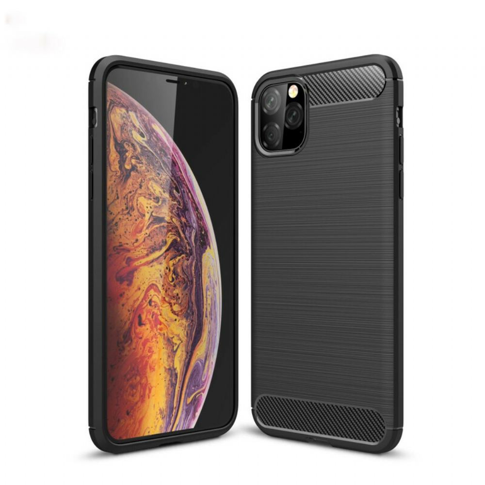 Kryt Na iPhone 11 Pro Max Kartáčované Uhlíkové Vlákno