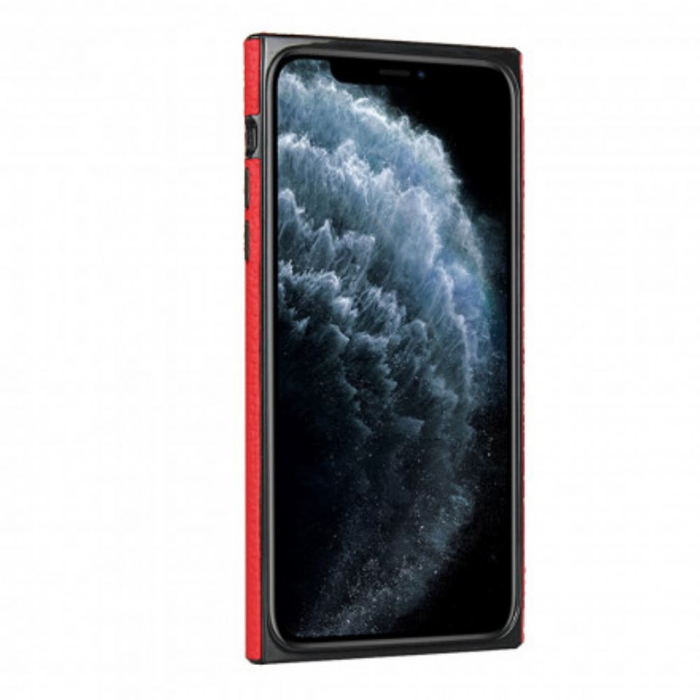 Kryt Na iPhone 11 Pro Max Originální Kůže Litchi S Řemínkem