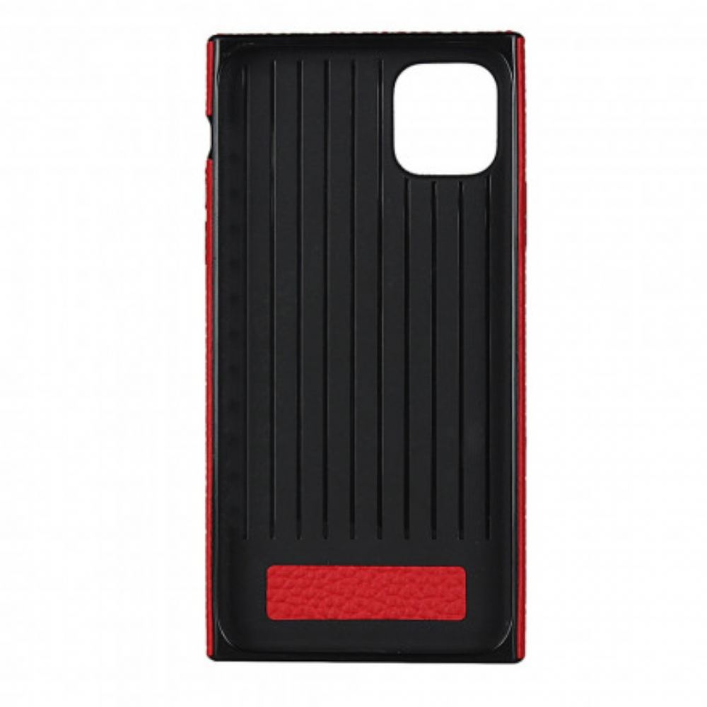 Kryt Na iPhone 11 Pro Max Originální Kůže Litchi S Řemínkem
