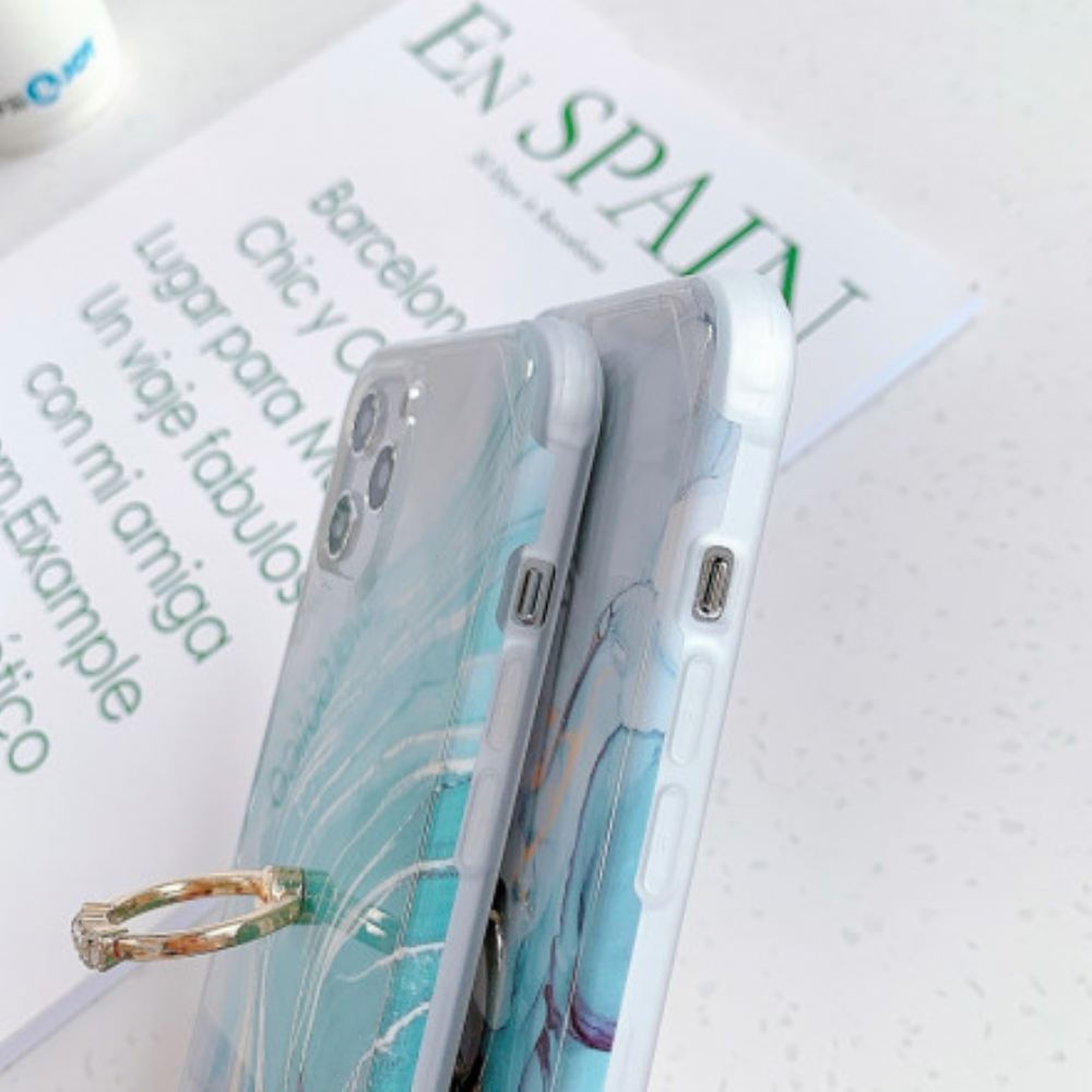 Kryty Na Mobil Na iPhone 11 Pro Max Kruhová Podpěra Ve Stylu Mramoru