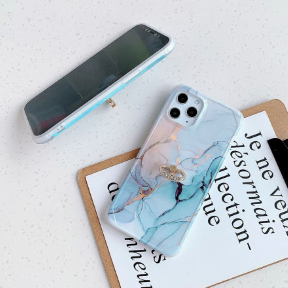 Kryty Na Mobil Na iPhone 11 Pro Max Kruhová Podpěra Ve Stylu Mramoru