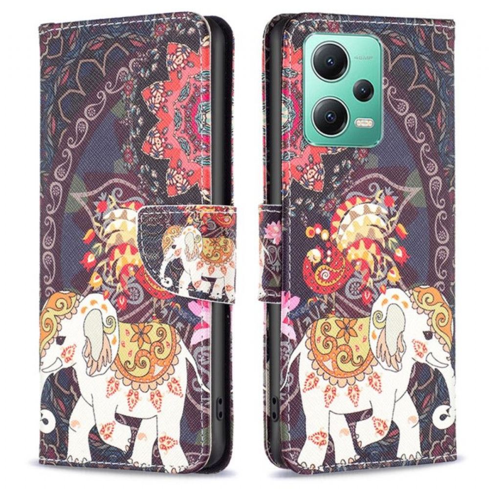 Flipové Pouzdro Na Xiaomi Redmi Note 12 5G Kmenový Slon