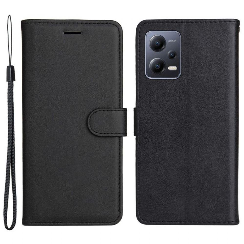 Flipové Pouzdro Na Xiaomi Redmi Note 12 5G Na Lana Obyčejné S Popruhem