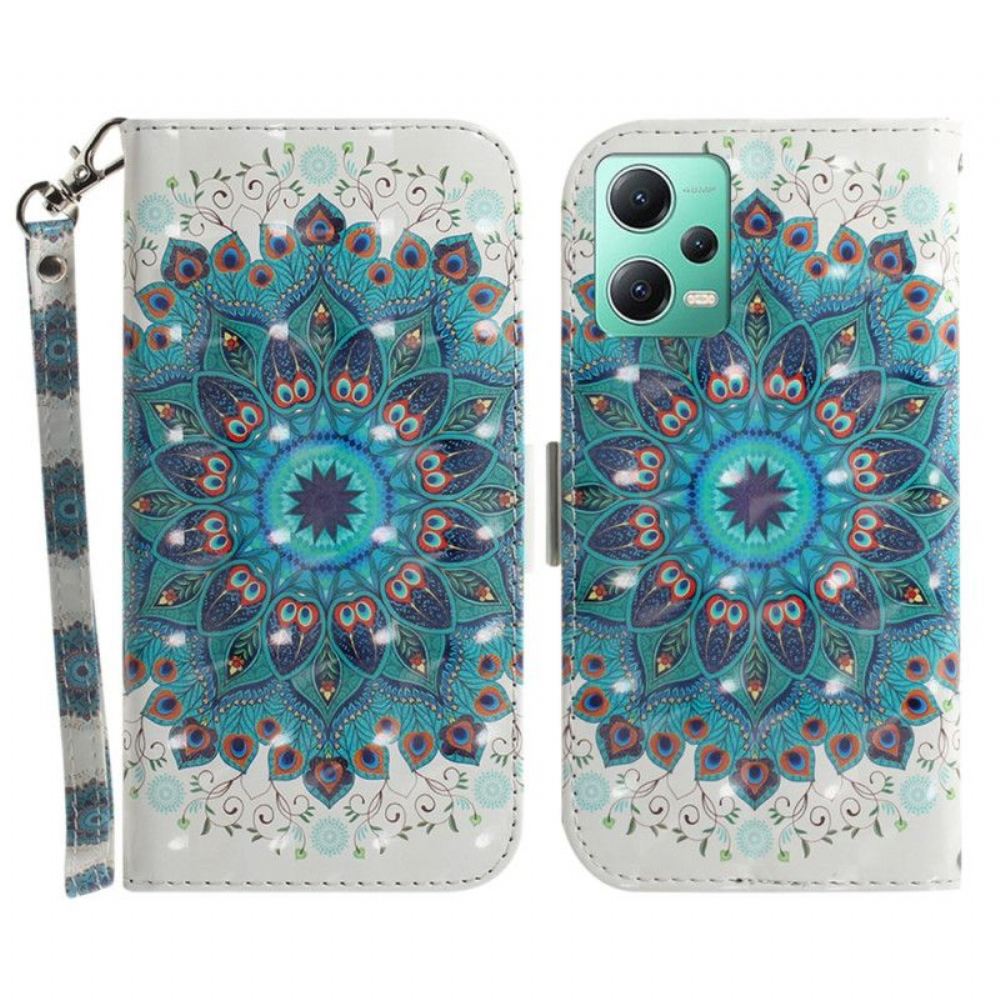Flipové Pouzdro Na Xiaomi Redmi Note 12 5G Na Lana Strappy Mandala