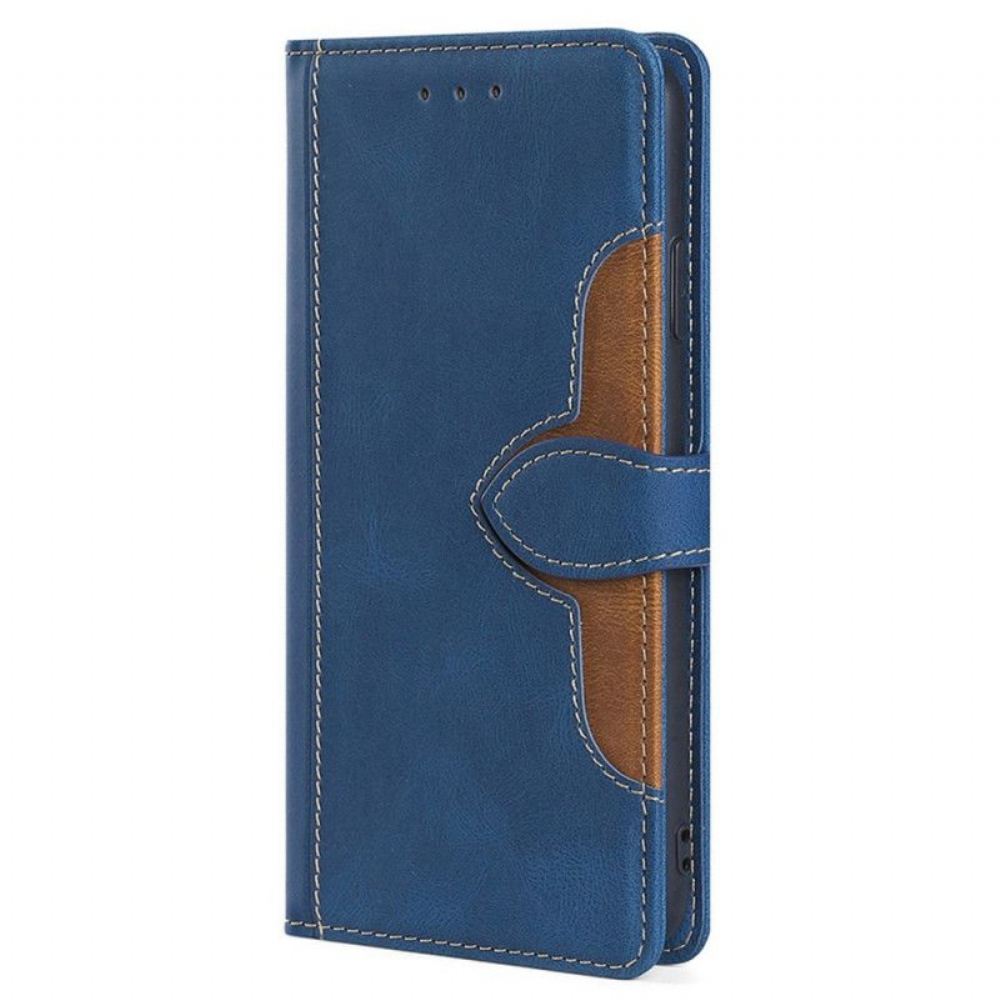 Kožené Pouzdro Na Xiaomi Redmi Note 12 5G Dvoubarevná Květinová