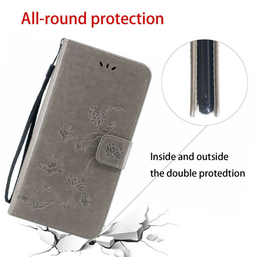 Flipové Pouzdro Na Xiaomi Redmi Note 8 Asijští Motýli A Květiny