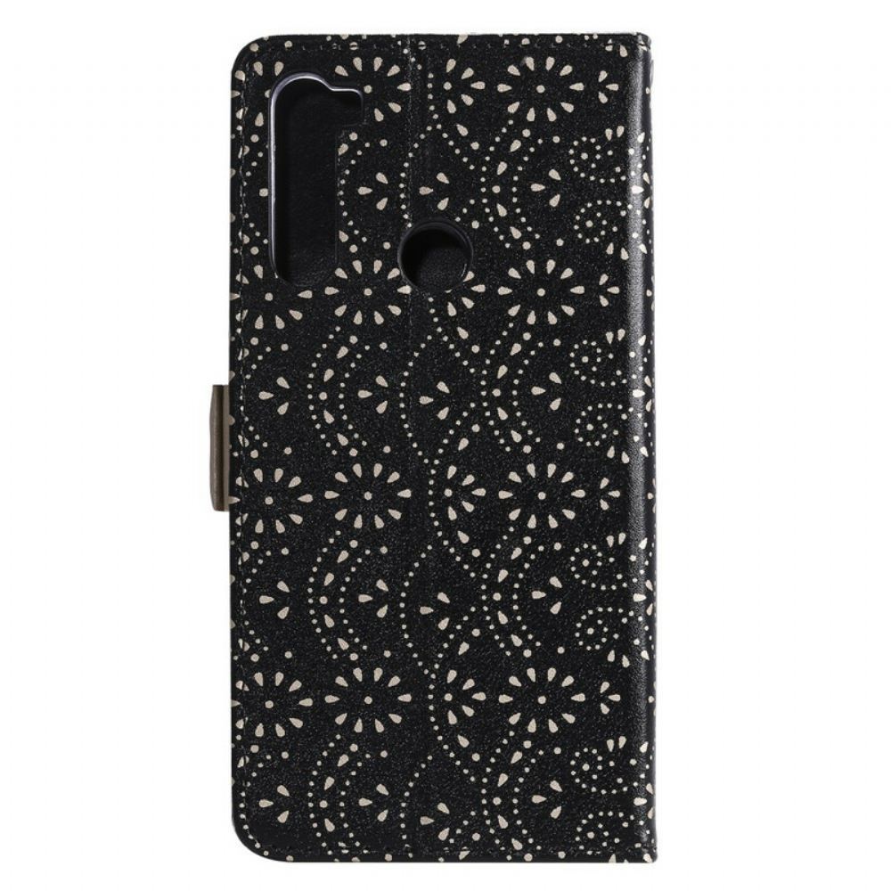 Flipové Pouzdro Na Xiaomi Redmi Note 8 Na Lana Peněženka Na Mince S Krajkovým Řemínkem