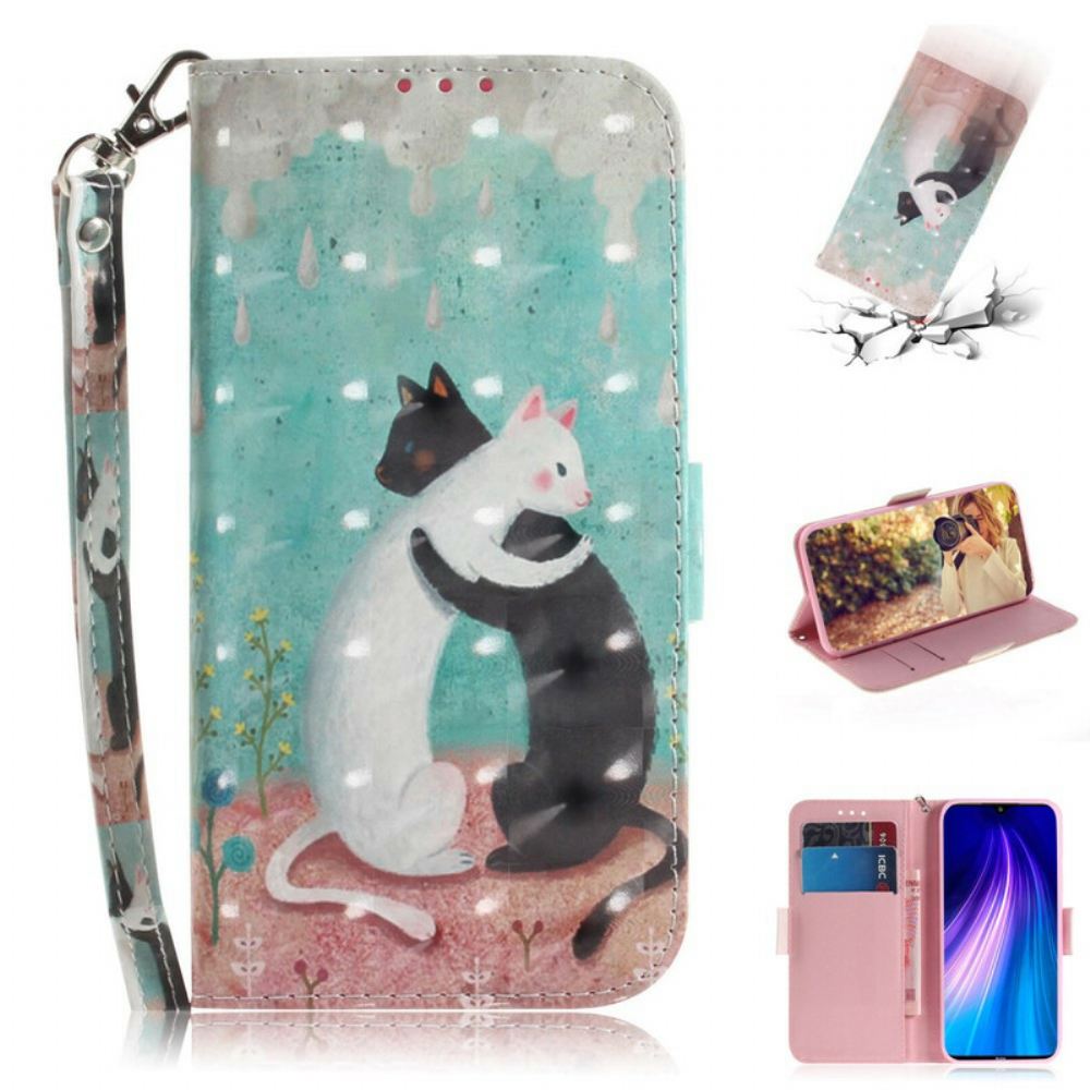Flipové Pouzdro Na Xiaomi Redmi Note 8 Na Lana Tanga Cat Friends