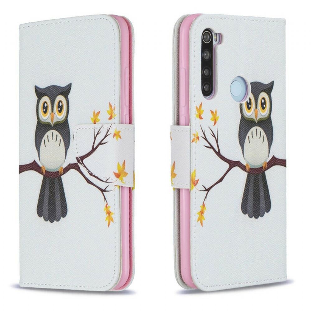 Flipové Pouzdro Na Xiaomi Redmi Note 8 Sova Sedící Na Větvi