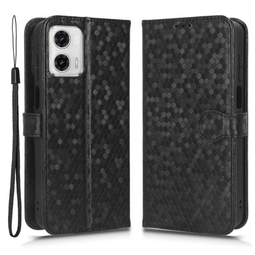 Flipové Pouzdro Na Moto G73 5G Na Lana 3d Strappy Design