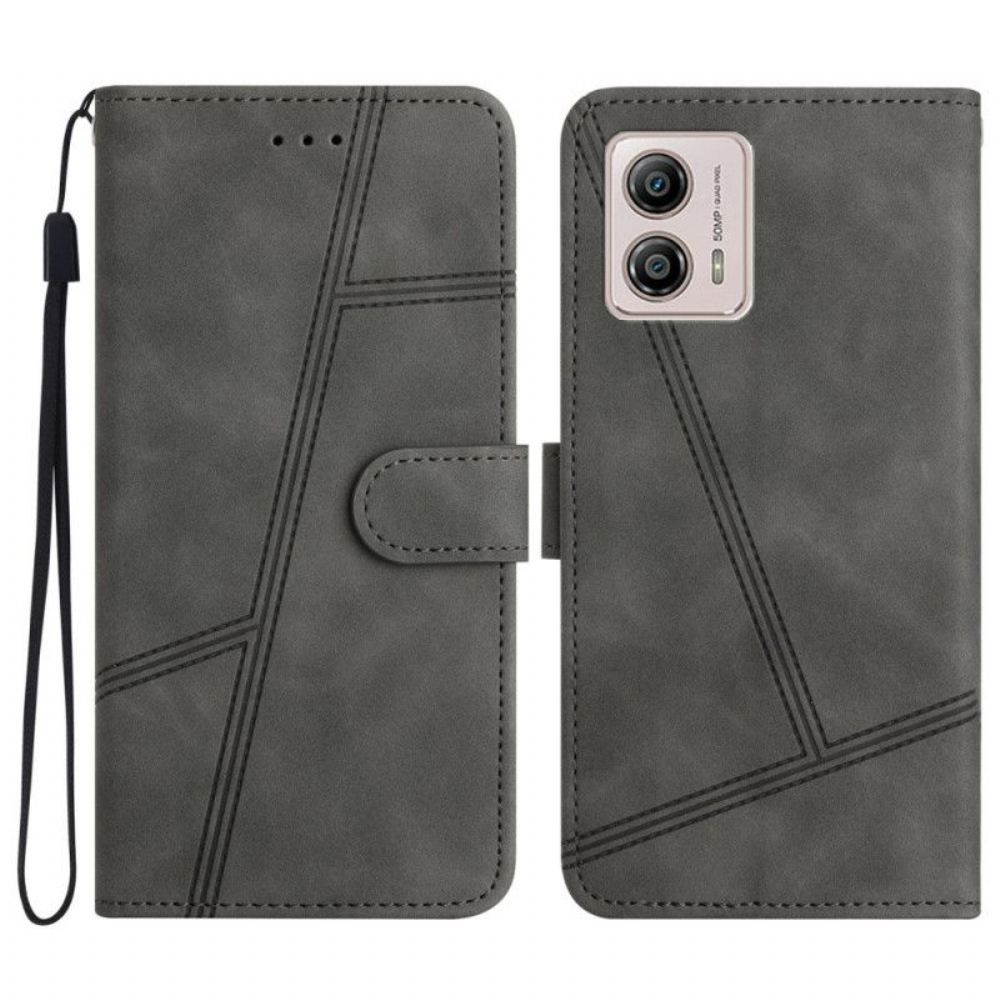 Flipové Pouzdro Na Moto G73 5G Na Lana Lanyard Lines