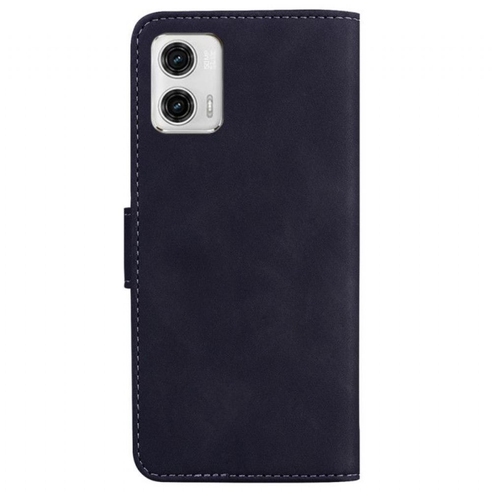 Kožené Pouzdro Na Moto G73 5G Odkryté Švy