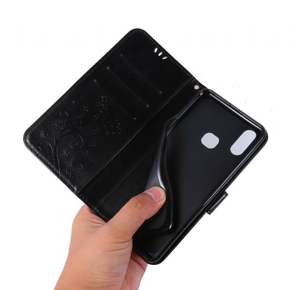Flipové Pouzdro Na Samsung Galaxy A10s Motýli A Květiny