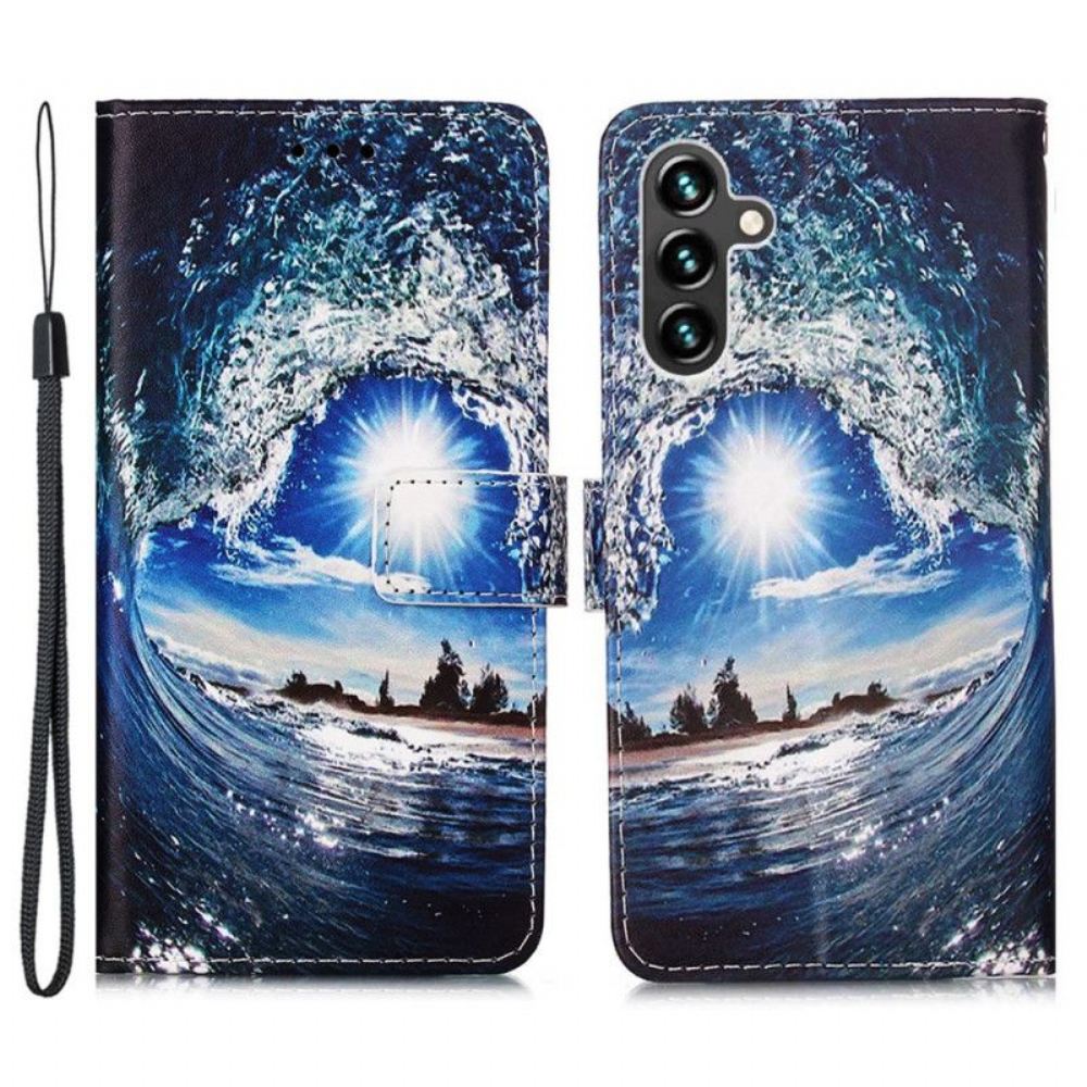 Flipové Pouzdro Na Samsung Galaxy A54 5G Na Lana Love The Thong Wave