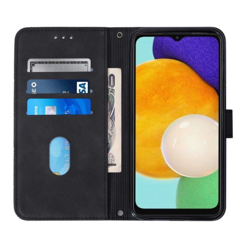 Flipové Pouzdro Na Samsung Galaxy A54 5G Na Lana Trojúhelníky Popruhů