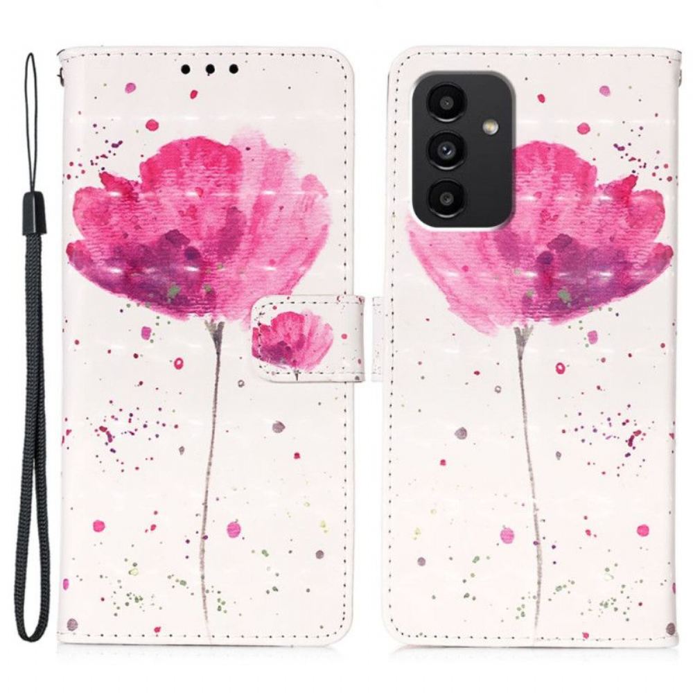Kryt Flipové Pouzdro Na Samsung Galaxy A54 5G Tygří Poppy Lanyard