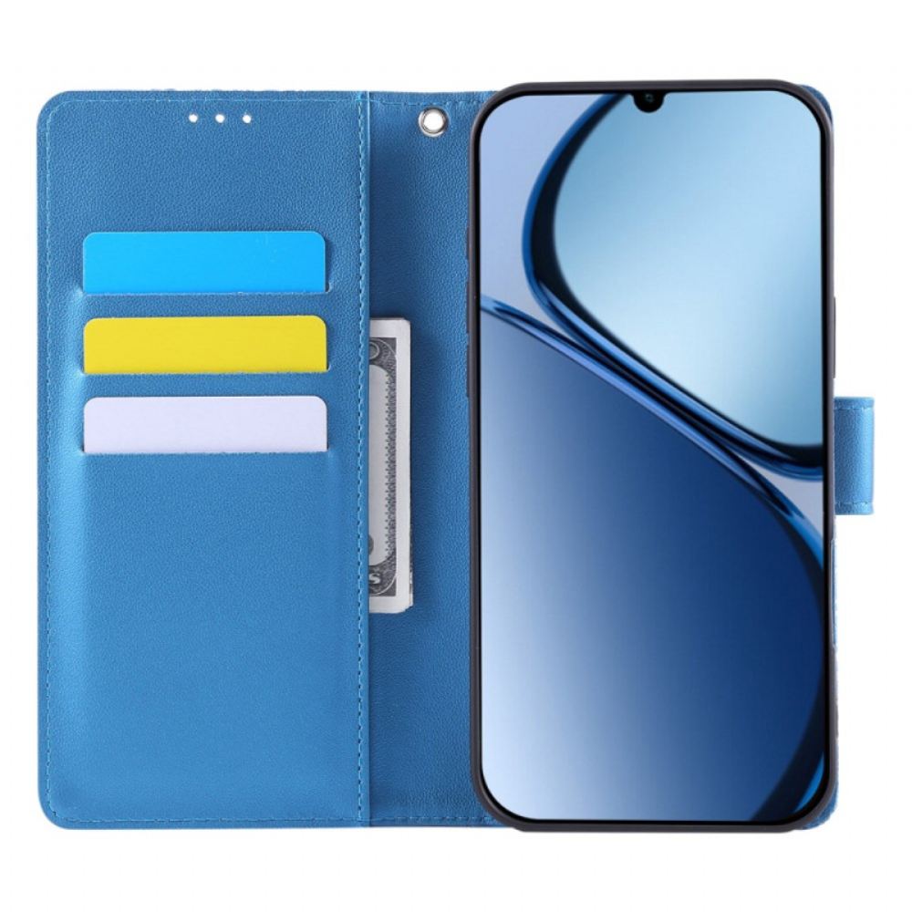 Kožený Kryt Na Realme C63 Květinová Krajka