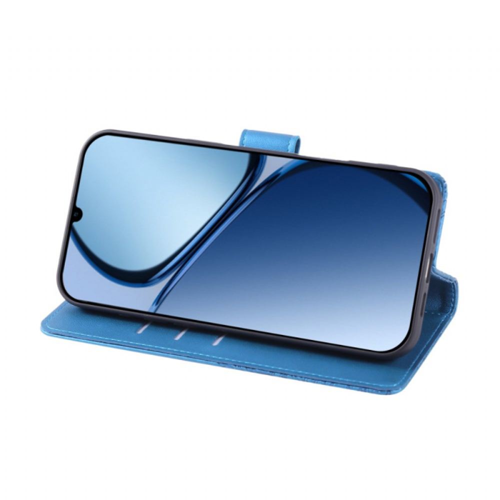 Kožený Kryt Na Realme C63 Květinová Krajka