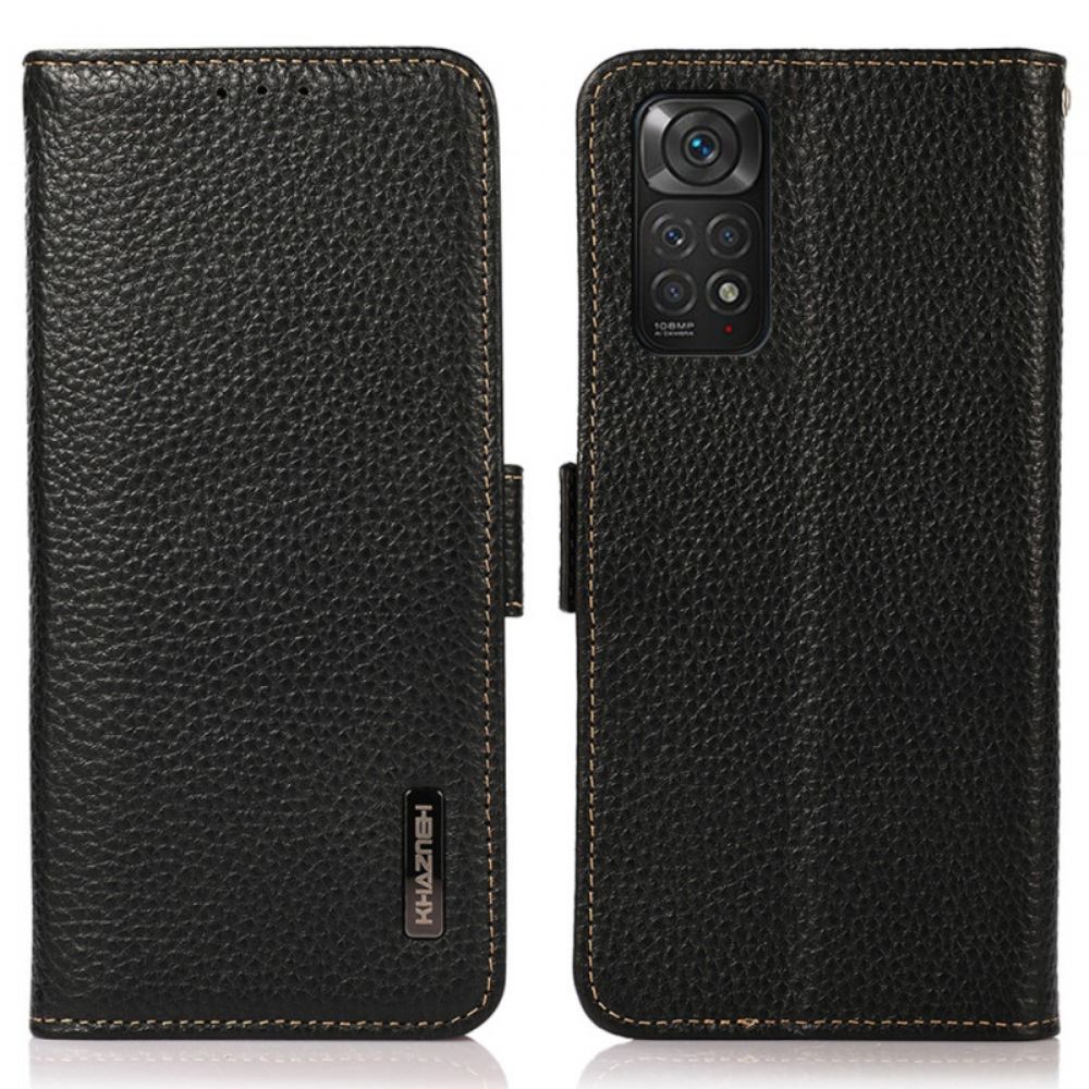 Flipové Pouzdro Na Xiaomi Redmi Note 11 / 11S Khazneh Rfid Z Kůže Litchi