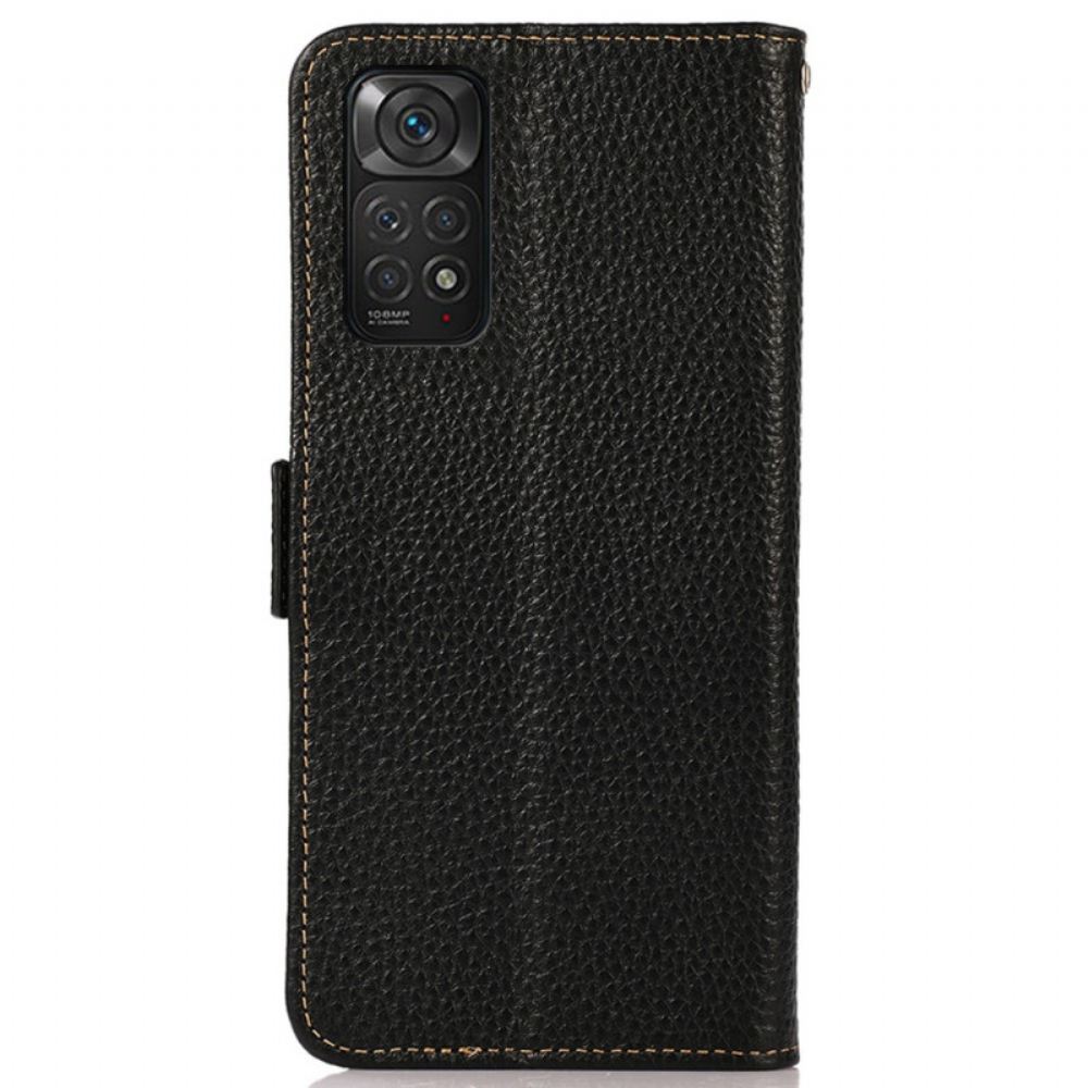 Flipové Pouzdro Na Xiaomi Redmi Note 11 / 11S Khazneh Rfid Z Kůže Litchi