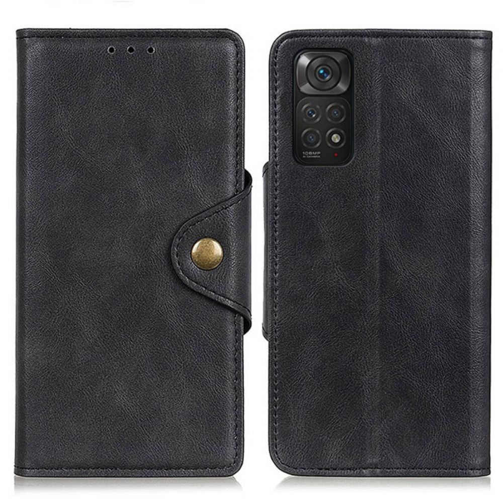 Flipové Pouzdro Na Xiaomi Redmi Note 11 / 11S Knoflíček Z Umělé Kůže