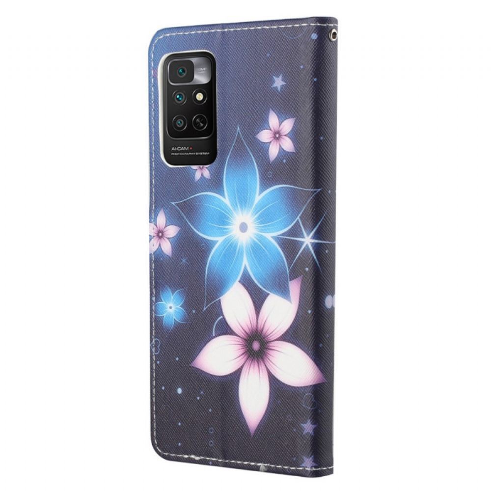 Flipové Pouzdro Na Xiaomi Redmi Note 11 / 11S Na Lana Květiny Na Lunárním Popruhu