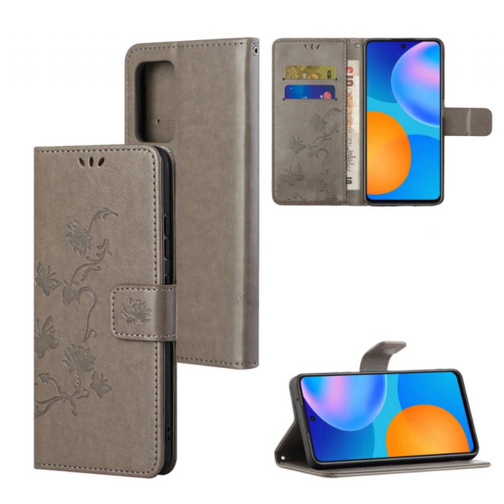 Flipové Pouzdro Na Xiaomi Redmi Note 11 / 11S Na Lana Popruhové Květiny