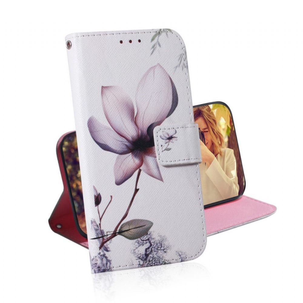 Flipové Pouzdro Na Xiaomi Redmi Note 11 / 11S Zaprášený Růžový Květ