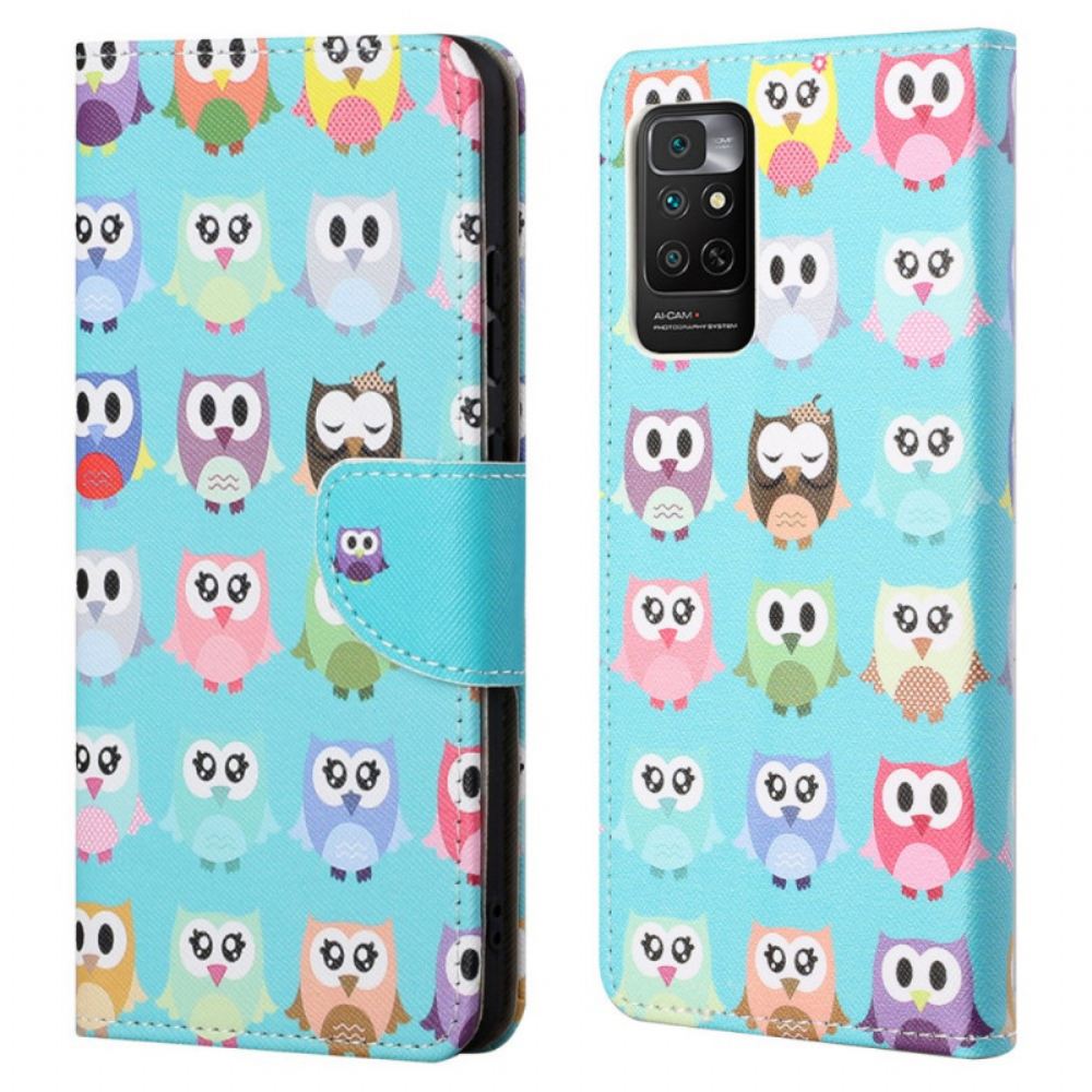 Kožené Pouzdro Na Xiaomi Redmi Note 11 / 11S Několik Sov
