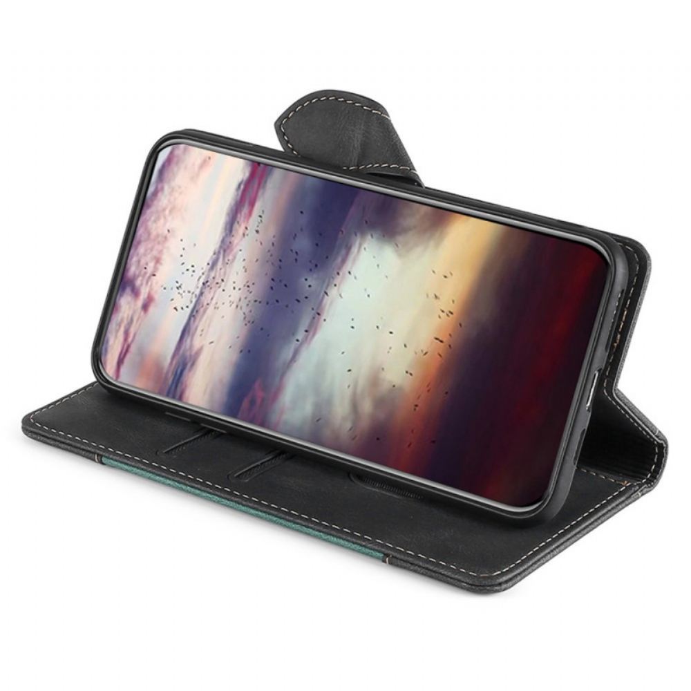 Kožené Pouzdro Na Xiaomi Redmi Note 11 / 11S Stylová Dvoubarevná Umělá Kůže