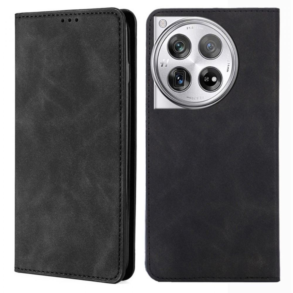 Kožené Pouzdro Folio Oneplus 12 5g Semišový Styl