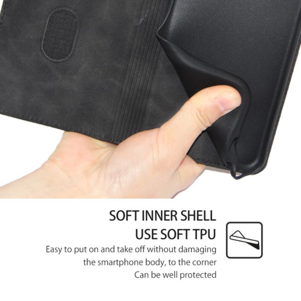 Kožené Pouzdro Folio Oneplus 12 5g Semišový Styl