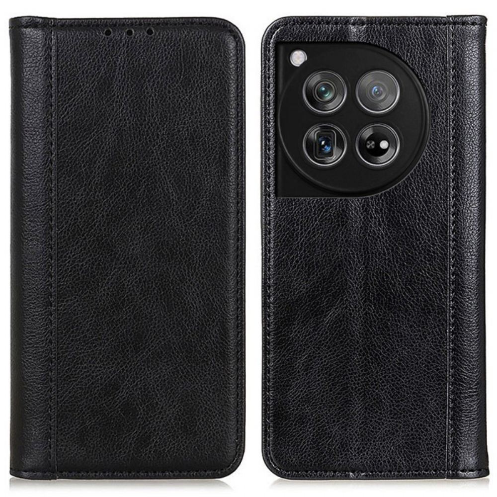 Kožené Pouzdro Oneplus 12 5g Kryty Na Mobil Dělená Litchi Kůže