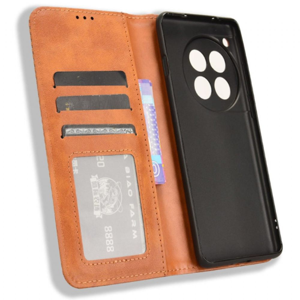 Kožené Pouzdro Oneplus 12 5g Kryty Na Mobil Retro Textura