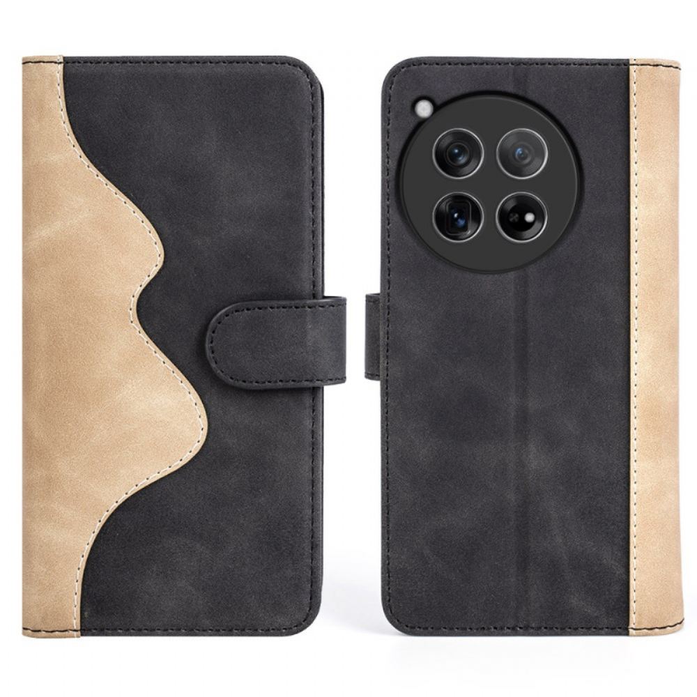 Kožený Kryt Na Oneplus 12 5g Dvoubarevný Design