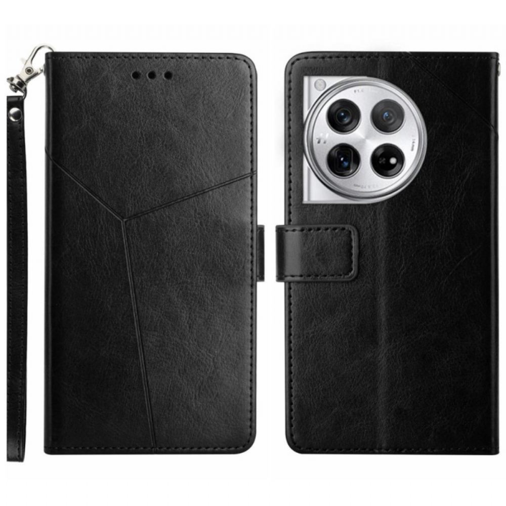 Kožený Kryt Oneplus 12 5g Design Popruhu Y
