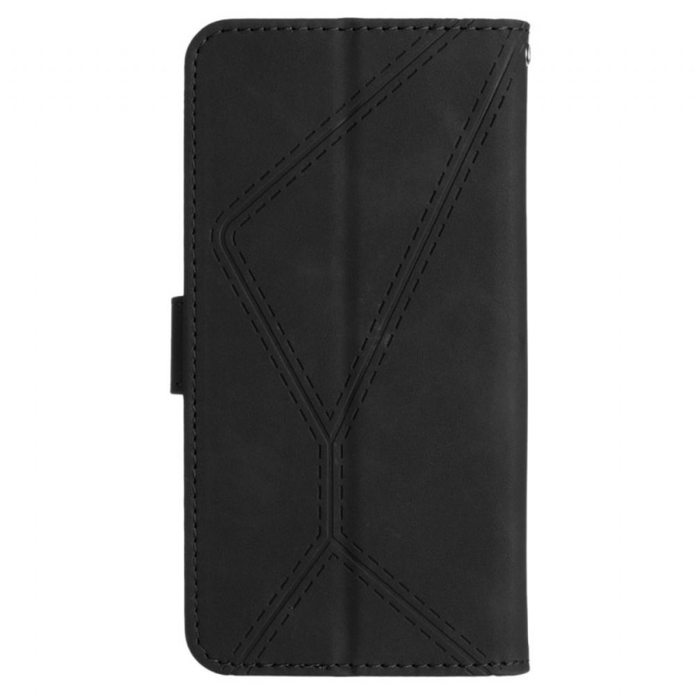 Kožený Kryt Oneplus 12 5g Čáry A Tečkované Čáry