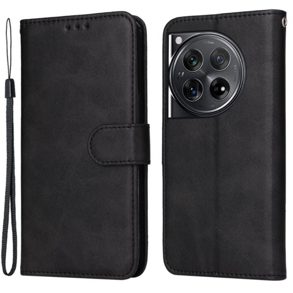 Peněženková Pouzdra Oneplus 12 5g Styl Prémiového Koženého Řemínku