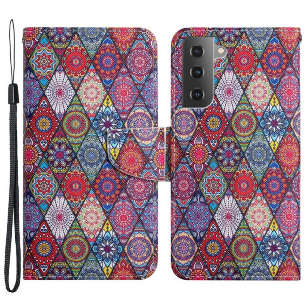 Flipové Pouzdro Na Samsung Galaxy S22 Plus 5G Barevný Gobelínový Vzor