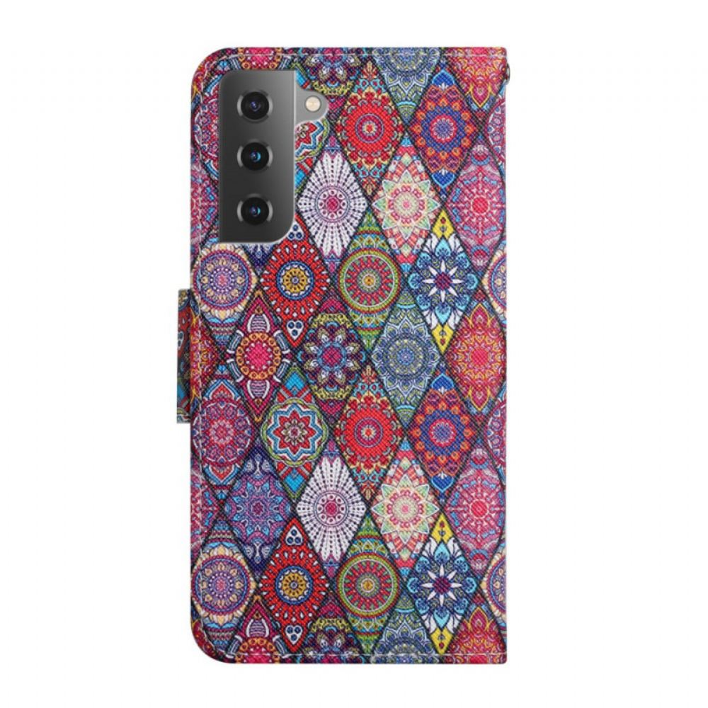 Flipové Pouzdro Na Samsung Galaxy S22 Plus 5G Barevný Gobelínový Vzor